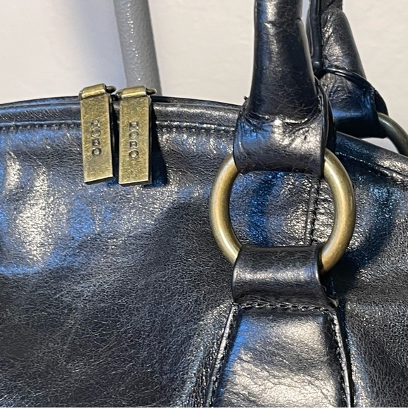 HOBO International vintage black leather top rounded satchel - Picture 11 of 14